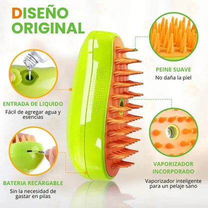 Cepillo Vaporizador 3 en 1 para mascotas